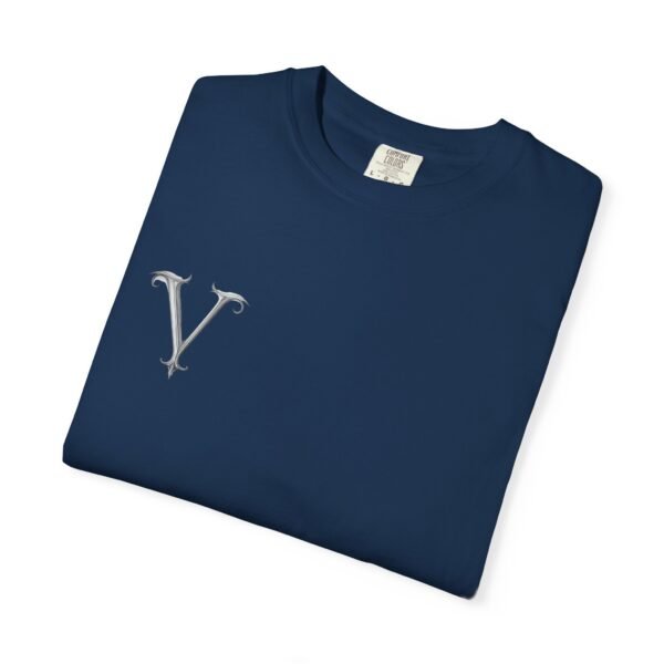 vertigo club graphic tee — 'v' chest logo & back text