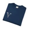vertigo logo t‑shirt — minimal monogram front & vertical 'vertigo' back