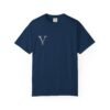 vertigo club graphic tee — 'v' chest logo & back text