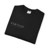 vertigo minimalist logo t shirt — front & back vertical text