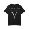vertigo v monogram t shirt — minimalist gothic logo tee