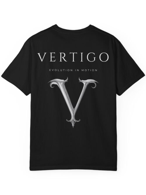 vertigo v monogram t shirt — minimalist gothic logo tee