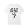 leg day hater t shirt — 'leg day hater' retro bodybuilder gym tee