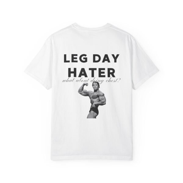 leg day hater t shirt — 'leg day hater' retro bodybuilder gym tee