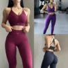 peach high waisted hip lifting women's exercise suit shockproof yoga fitness clothes for running and styling