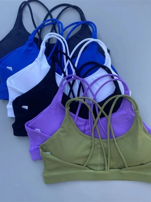 solid color soft high strength women fitness bra tight sport top comprehensive training gym yoga underwear tight with chest pad