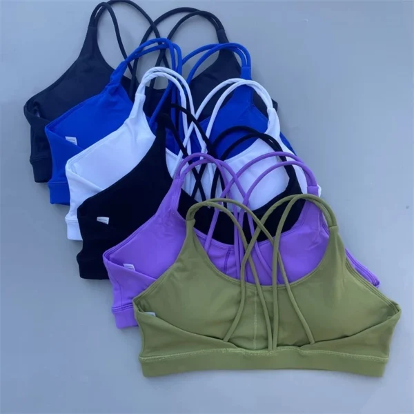 solid color soft high strength women fitness bra tight sport top comprehensive training gym yoga underwear tight with chest pad